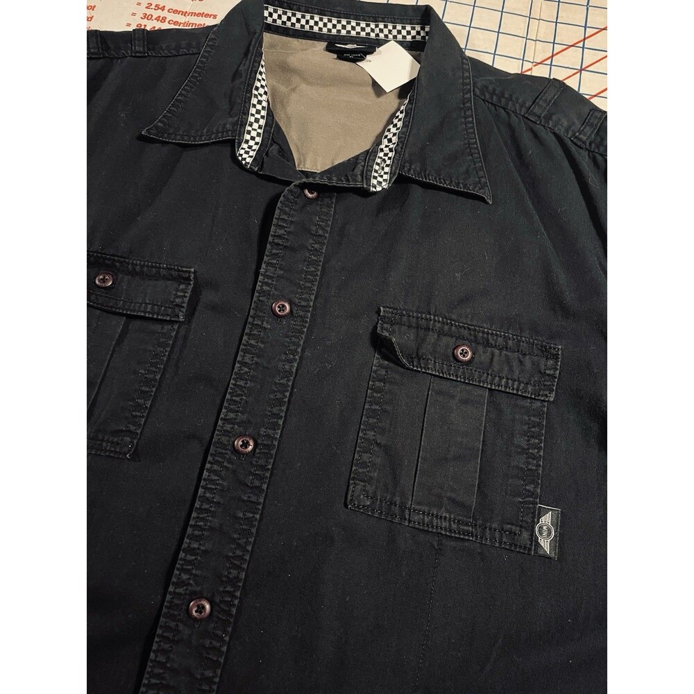 Mini Cooper Car Logo Work Uniform Garage Style Button Shirt XL Pockets Employee
